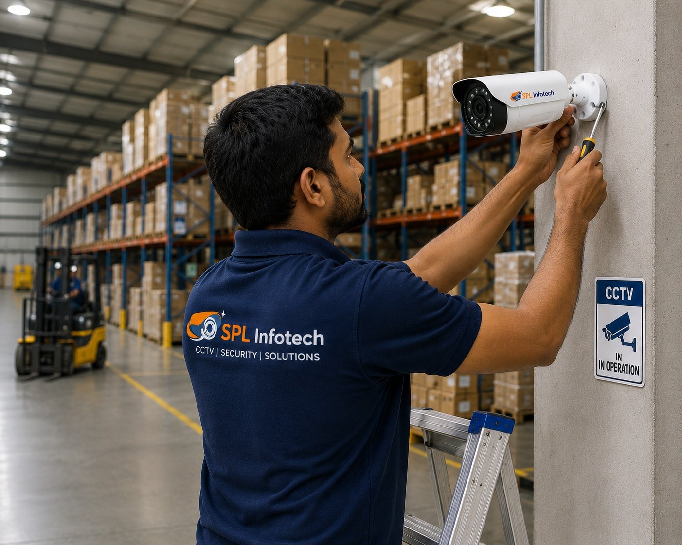 Warehouse CCTV monitoring installation